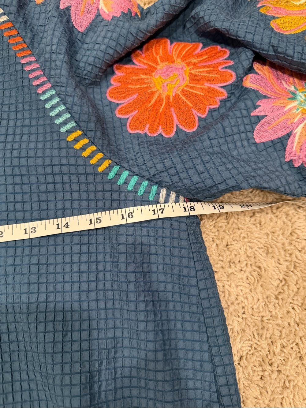 THML Navy Blouse with Multicolor Floral Embroidery - Picture 5 of 5